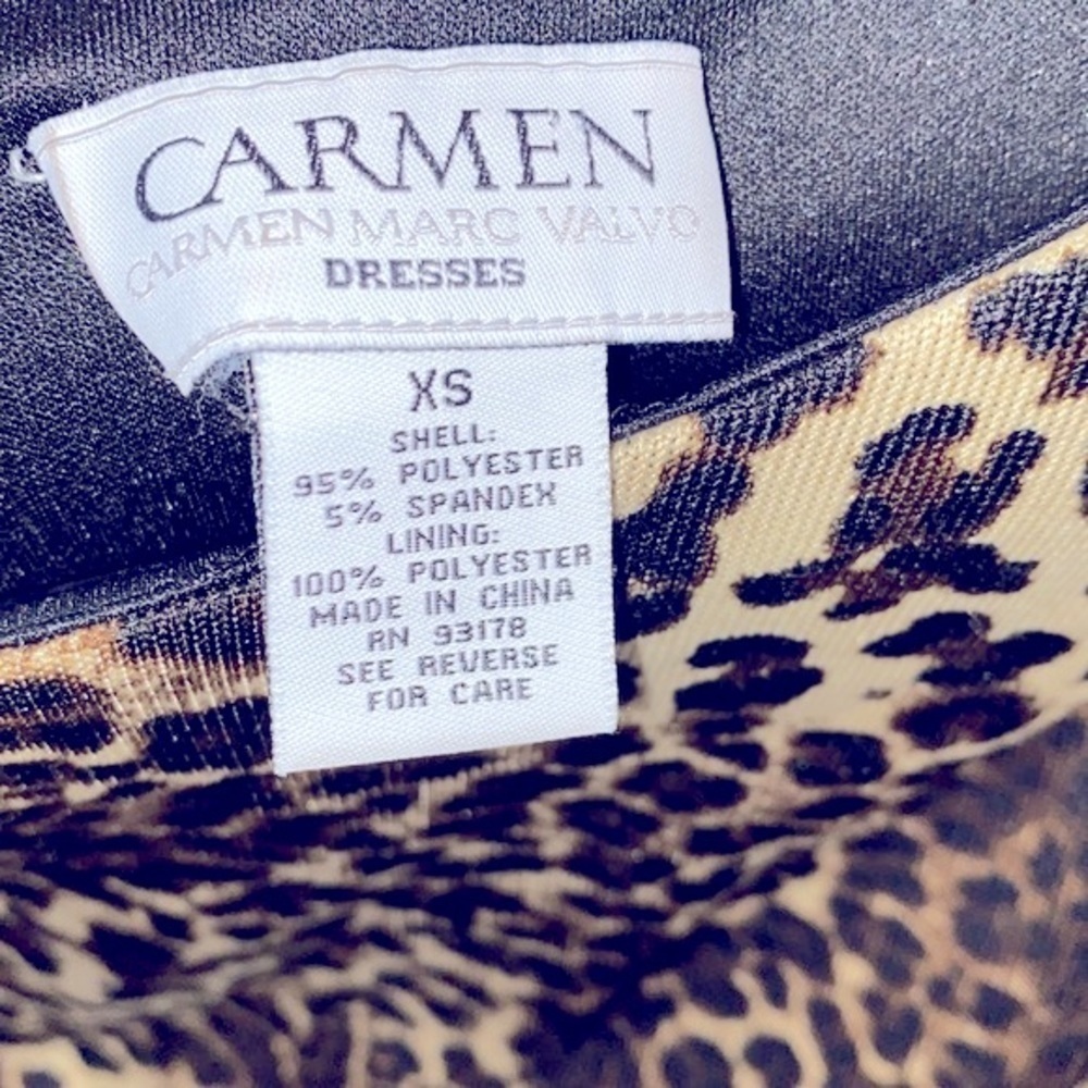 Carmen Marc Valvo leopard print bodycon dress size xsmall - Picture 5 of 9